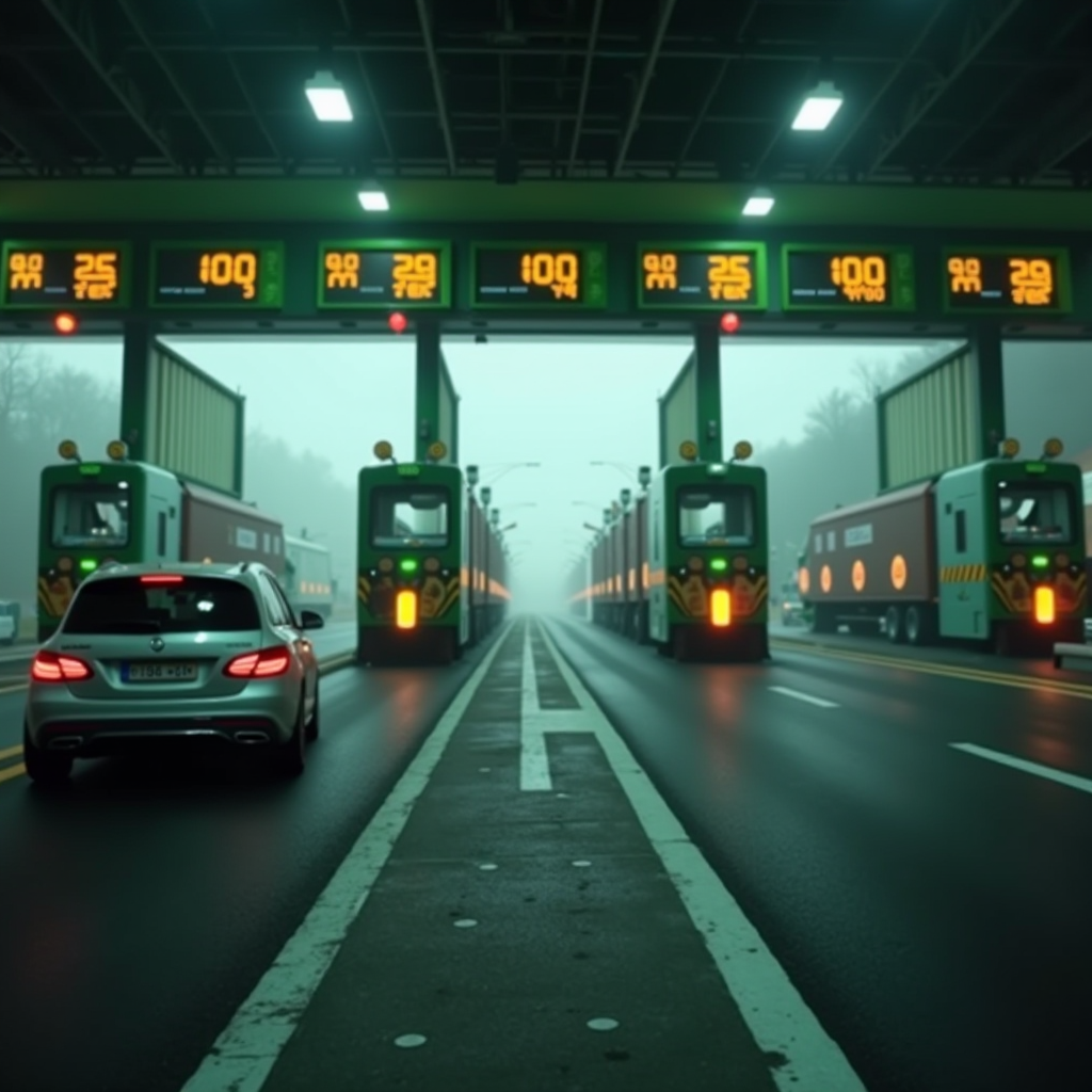 M50 Toll Flow - Electronic toll collection system for M50 motorway in Ireland, featuring emerald green branding with modern corporate design